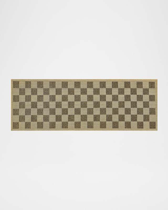 Black Check Indoor/Outdoor Rug, 2'6" x